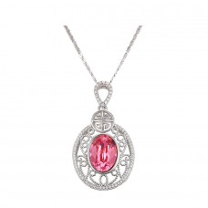 Elegants un mirdzošs kulons ar Swarovski kristāliem un kēdīti 45cm